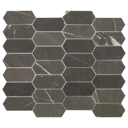 Marble Collection in Antico Scuro Elongated Hex Natural Stone