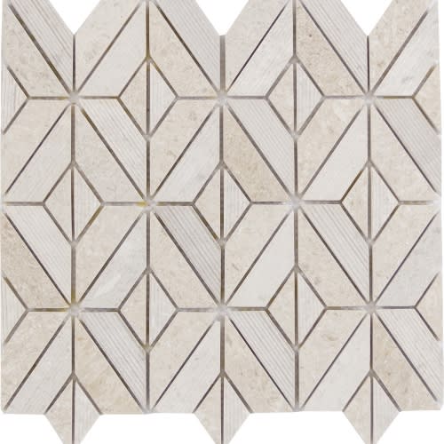 Limestone in Ivory Rhombus Mosaic 12"x12" Natural Stone