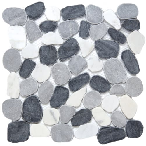 Cultura in Spring 12" X 12" Pebble On Mesh Natural Stone