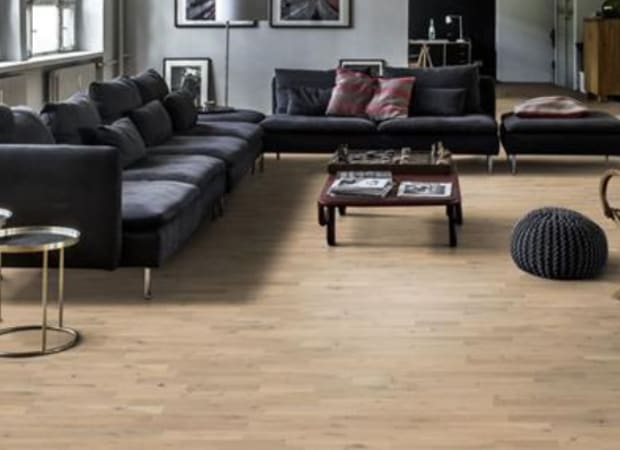 Beyond Retro Collection in Frosted Oat Strip Hardwood