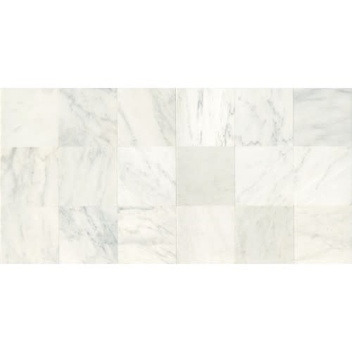 Marble Collection in First Snow Elegance 12x24 Honed Natural Stone