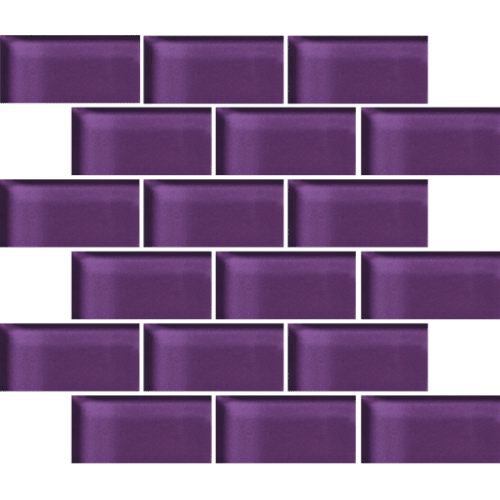 Glass Blox in Grape Sparkle 2"x4" Glass Tile
