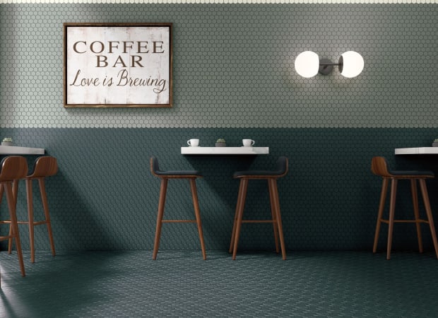 Multiplier in Dark Grey Hexagon Mosaic 2"x2" Matte Tile