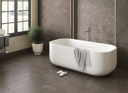 Owen Stone in Sable 24"x48" Leather Tile