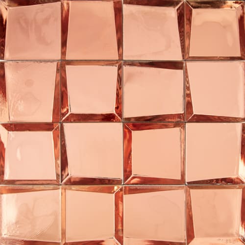 Sideview Glass in Copper 3"x3" Polished Glass Tile