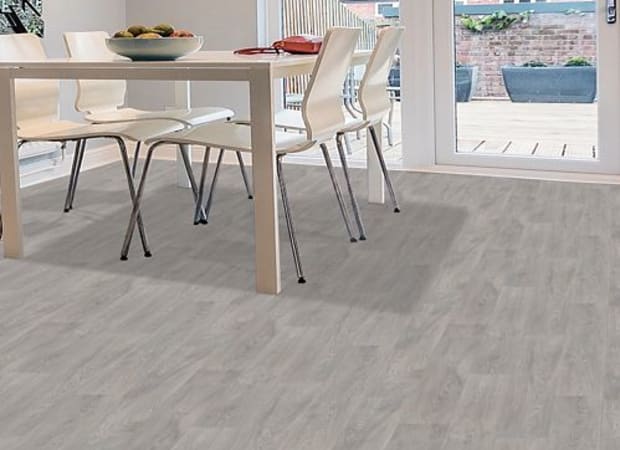 Genial Crest in Moth Grey Vinyl Sheet Goods