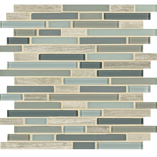 Ebb and Flow in Sand And Surf Linear Mix Glass Tile