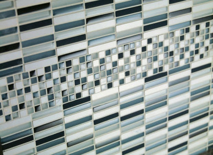 Ebb and Flow in Wind And Rain .5"x3" Glass Tile