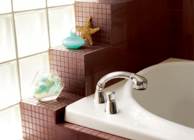 Glass Blox in Brandy 4"x4" Glass Tile
